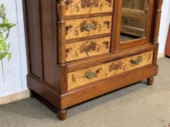 Armoire art nouveau début XXème en pitch et pin et loupe d'érable moucheté
