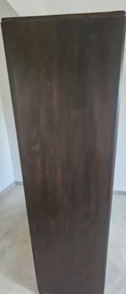 Armoire asymetrique parisienne penderie vintage Art déco bois foncé