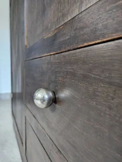 Armoire asymetrique parisienne penderie vintage Art déco bois foncé