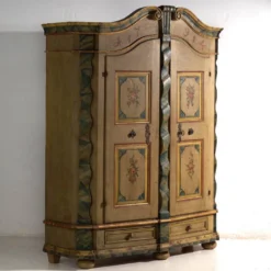 Armoire baroque ancienne peinte en pin – Empire Austro-hongrois, Année 1794