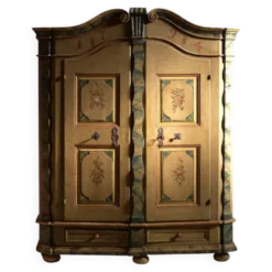 Armoire baroque ancienne peinte en pin – Empire Austro-hongrois, Année 1794