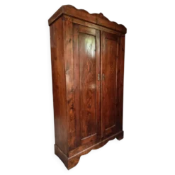 Armoire bonnetière ancienne en pin français – garde-robe rustique de campagne – vers 1900–1920
