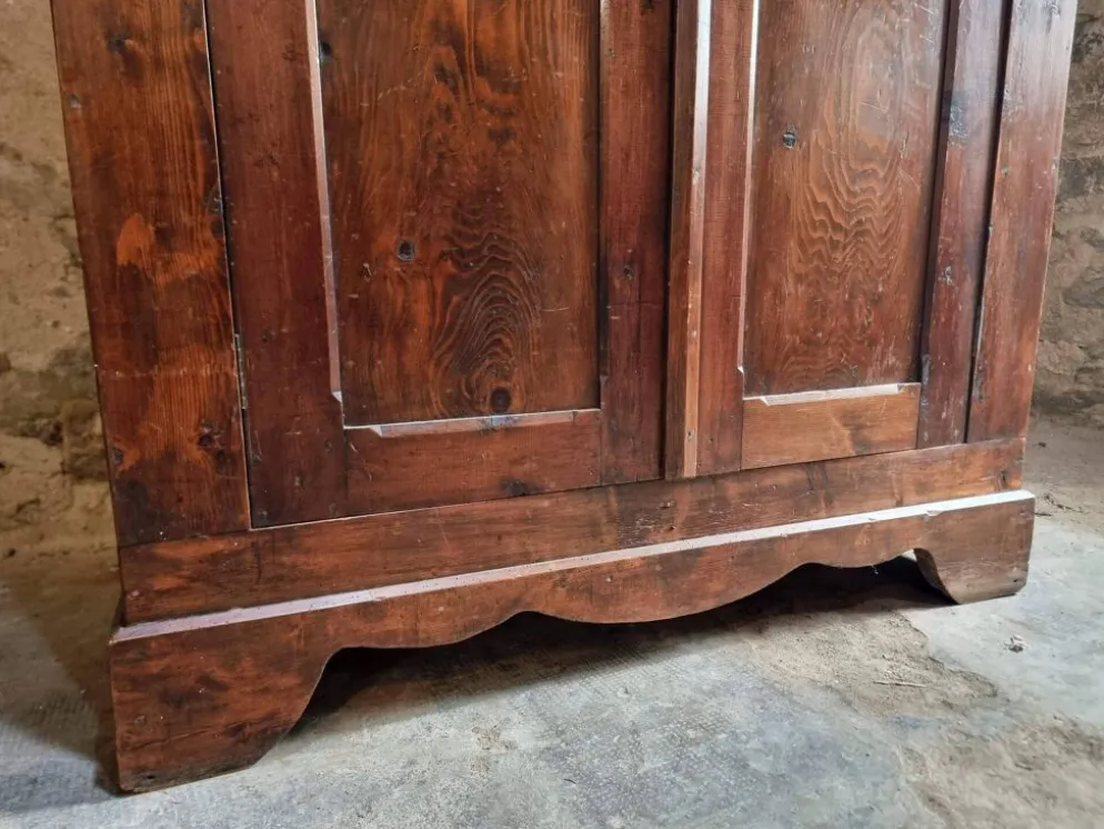 Armoire bonnetière ancienne en pin français – garde-robe rustique de campagne – vers 1900–1920