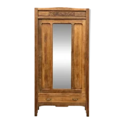 Armoire bonnetière parisienne art déco chêne brut et massif