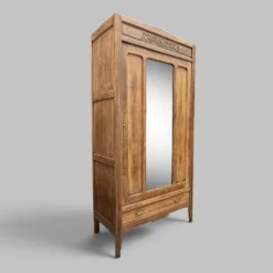Armoire bonnetière parisienne art déco chêne brut et massif