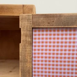 Armoire bonnetière parisienne bois brut 1950
