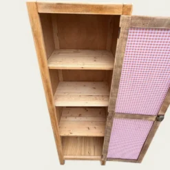 Armoire bonnetière parisienne bois brut 1950