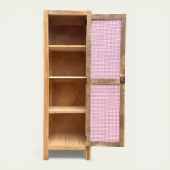 Armoire bonnetière parisienne bois brut 1950