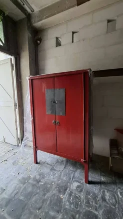 Armoire Chinoise Rouge - 19 Eme siècle