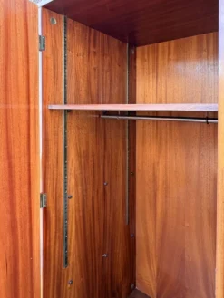 Armoire combinée vintage années 50 en acajou verni – scandinave