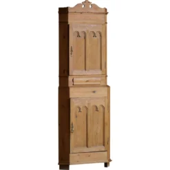 Armoire d'angle en pin ancien en deux parties, ébéniste danois, début du XIXe siècle