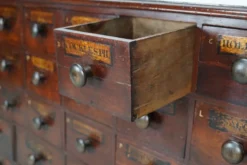 Armoire d'apothicaire / commode à tiroirs en bois dur antique, Angleterre, XIXe siècle