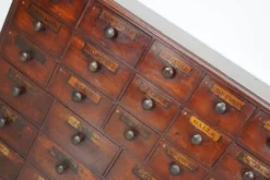 Armoire d'apothicaire / commode à tiroirs en bois dur antique, Angleterre, XIXe siècle
