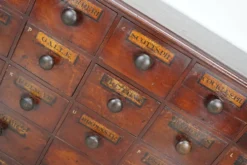 Armoire d'apothicaire / commode à tiroirs en bois dur antique, Angleterre, XIXe siècle