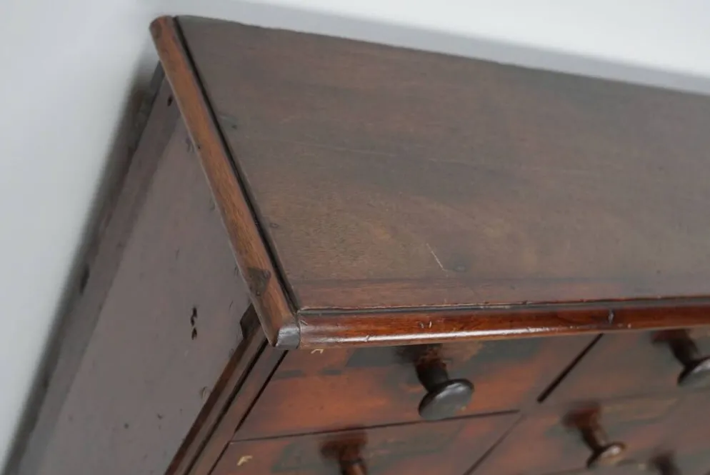 Armoire d'apothicaire / commode à tiroirs en bois dur antique, Angleterre, XIXe siècle
