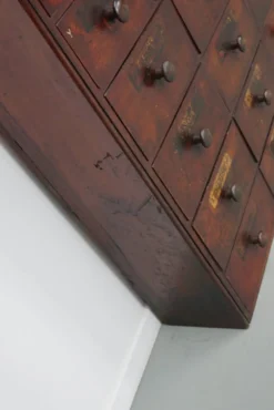 Armoire d'apothicaire / commode à tiroirs en bois dur antique, Angleterre, XIXe siècle