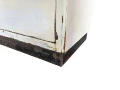 Armoire d'apothicaire industrielle vintage blanche / vitrine