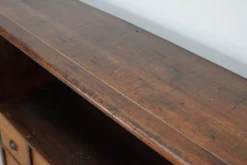Armoire d'apothicaire victorienne ancienne en bois dur et en pin