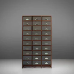 Armoire de classement industrielle en bois, Belgique années 1920