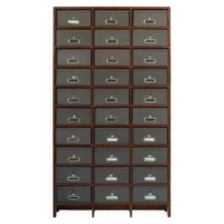 Armoire de classement industrielle en bois, Belgique années 1920
