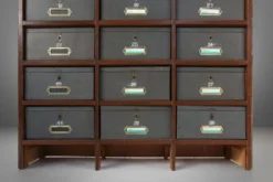 Armoire de classement industrielle en bois, Belgique années 1920