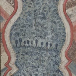 Armoire de mariage peinte en art populaire rustique exceptionnel de 1784