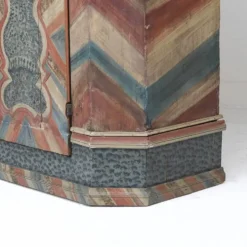 Armoire de mariage peinte en art populaire rustique exceptionnel de 1784
