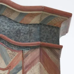 Armoire de mariage peinte en art populaire rustique exceptionnel de 1784