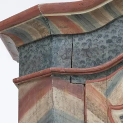 Armoire de mariage peinte en art populaire rustique exceptionnel de 1784