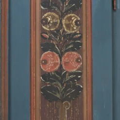 Armoire de mariée rustique peinte, art populaire de ferme, 1841