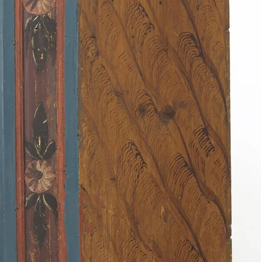 Armoire de mariée rustique peinte, art populaire de ferme, 1841