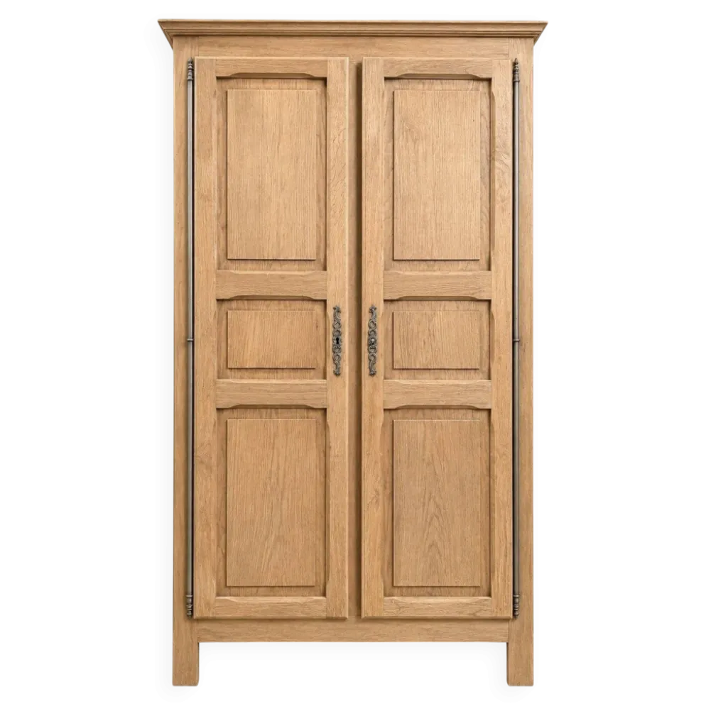 Armoire deux portes – Chêne massif – Style classique provincial – Aérogommée