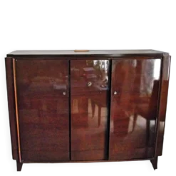 Armoire d'époque Art Deco plaqué palissandre laqué marron foncé