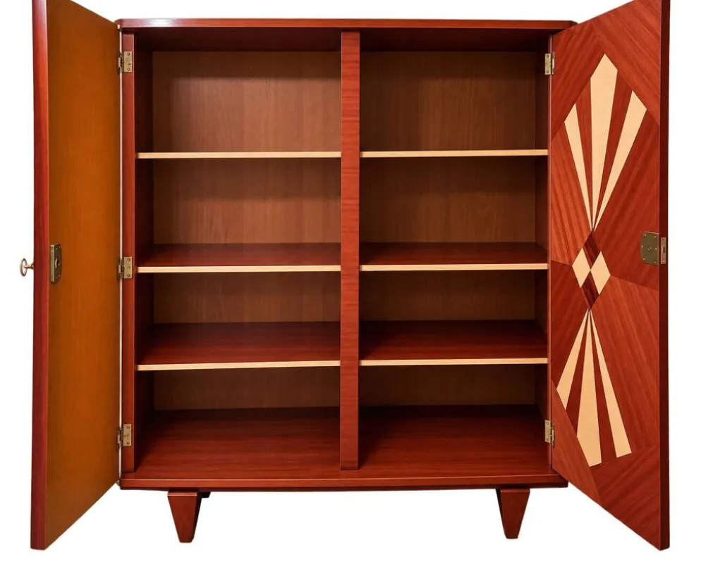 Armoire en bois verni et marquetterie
