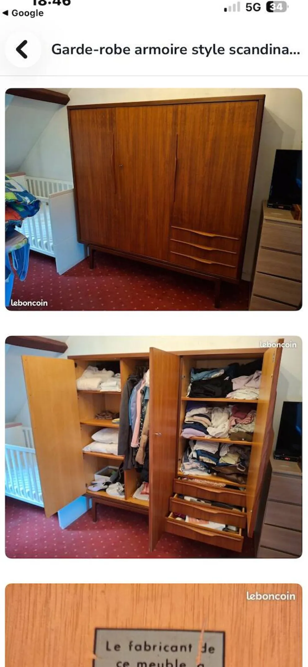 Armoire en teck scandinave