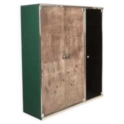 Armoire en verre fumé et en daim de Guido Faleschini pour i4 Mariani 1979