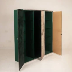 Armoire en verre fumé et en daim de Guido Faleschini pour i4 Mariani 1979