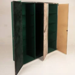 Armoire en verre fumé et en daim de Guido Faleschini pour i4 Mariani 1979