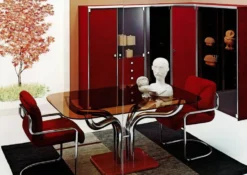 Armoire en verre fumé et en daim de Guido Faleschini pour i4 Mariani 1979