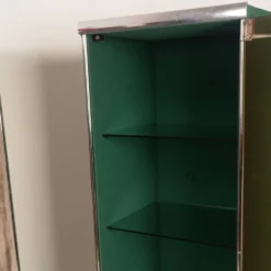 Armoire en verre fumé et en daim de Guido Faleschini pour i4 Mariani 1979