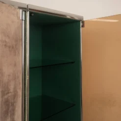 Armoire en verre fumé et en daim de Guido Faleschini pour i4 Mariani 1979