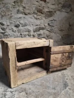 Armoire-forte française ancienne en chêne, coffre rustique verrouillable, vers 1750–1850