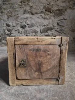 Armoire-forte française ancienne en chêne, coffre rustique verrouillable, vers 1750–1850