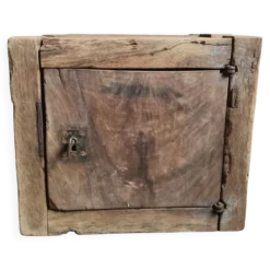 Armoire-forte française ancienne en chêne, coffre rustique verrouillable, vers 1750–1850