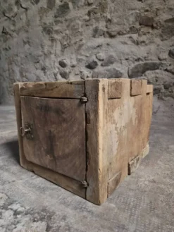 Armoire-forte française ancienne en chêne, coffre rustique verrouillable, vers 1750–1850