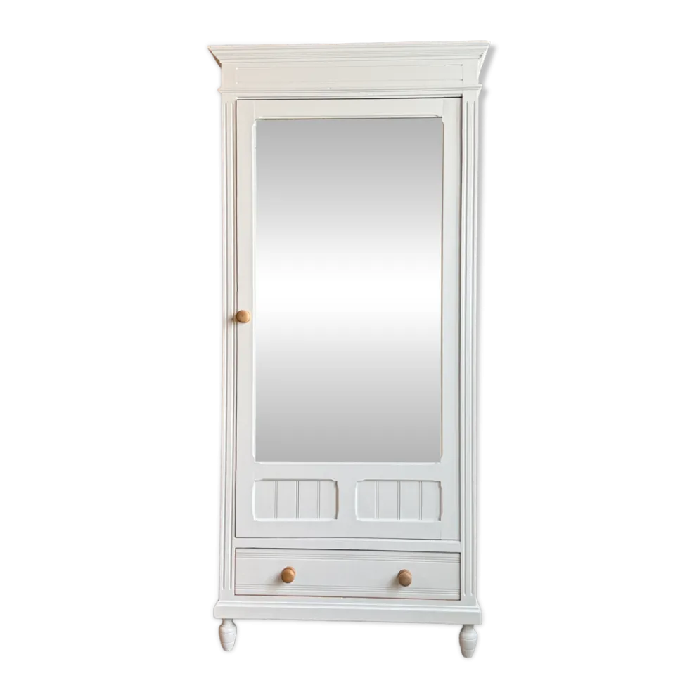 Armoire à glace ancienne blanche (rénovée)