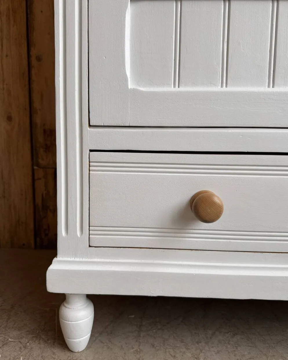 Armoire à glace ancienne blanche (rénovée)