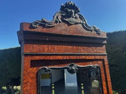 Armoire à glace Napoléon III en placage de loupe