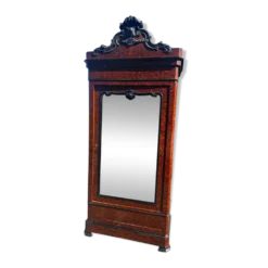 Armoire à glace Napoléon III en placage de loupe