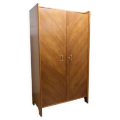 Armoire 1950 Mid-Century Modern en chêne 2 portes, 2 tiroirs